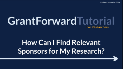 GrantForward Searching by Sponsors cover